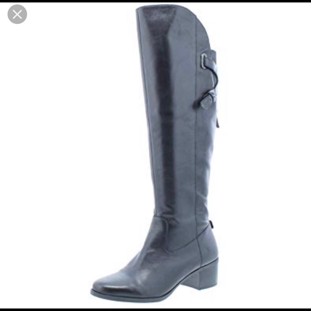 Anne Klein Wide Calf Black Riding Boots